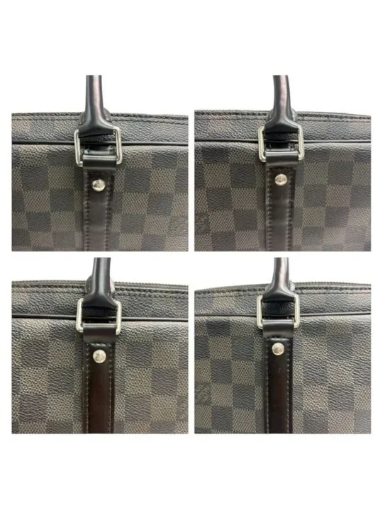 Louis Vuitton Damier Porte Documan Voyage Black Silver Leather Business Bag - Picture 9 of 9